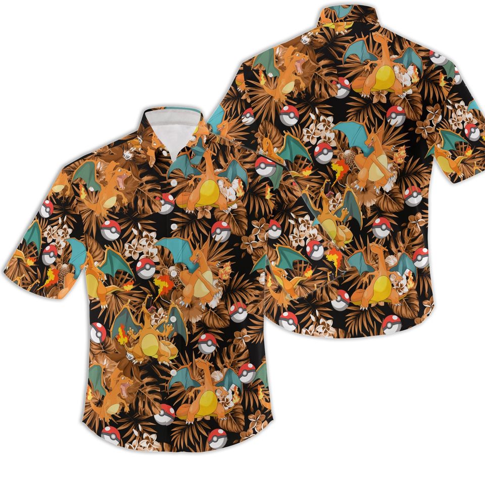 PKM Charmander Hawaiian Pattern Hawaii Shirt