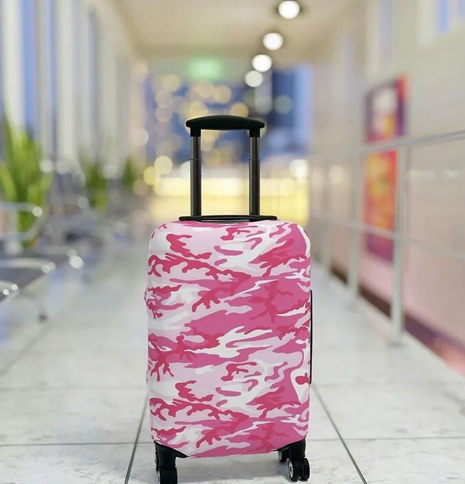 Pink Camouflage Luggage Cover