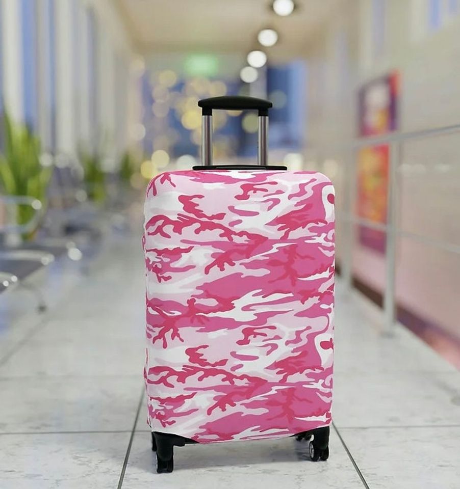 Pink Camouflage Luggage Cover