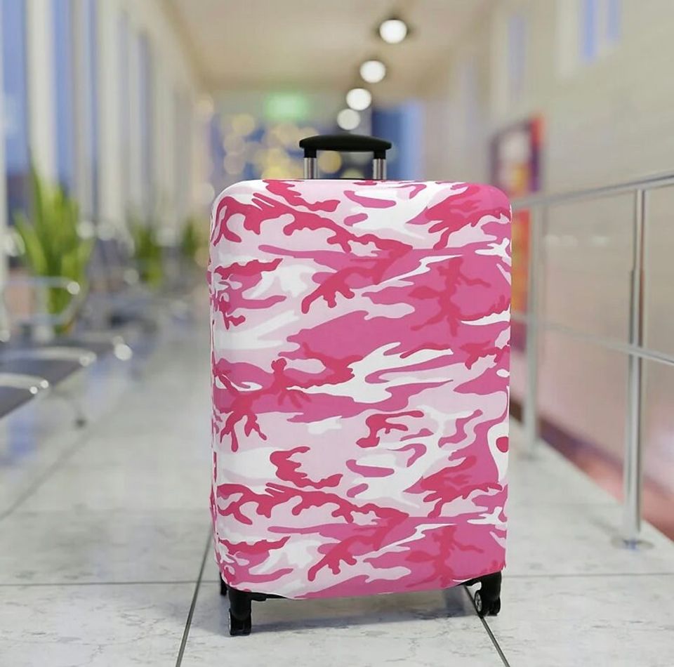 Pink Camouflage Luggage Cover