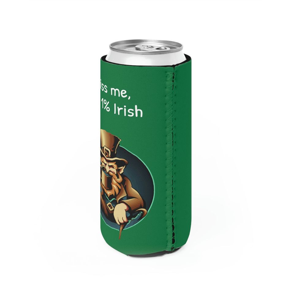 Funny St Patrick Day can cooler - Irish friend gift - sarcastic St Patrick can cooler - Everyone Irish gift-  Slim Can Cooler