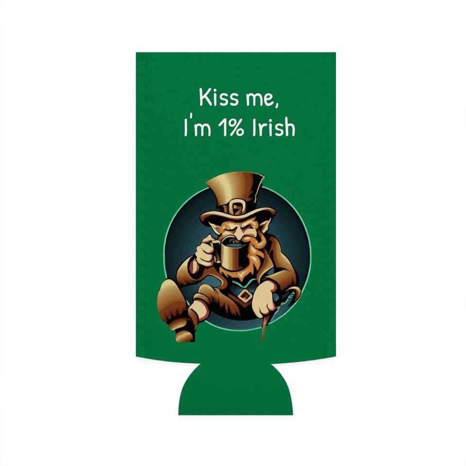 Funny St Patrick Day can cooler - Irish friend gift - sarcastic St Patrick can cooler - Everyone Irish gift-  Slim Can Cooler