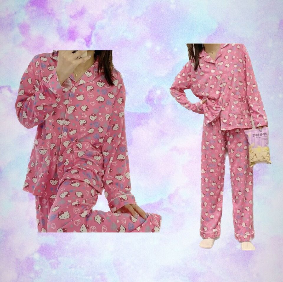 Hello Kitty Pajama Sets, Pink Hello Kitty Pajama suits, Kitty Cat pajamas