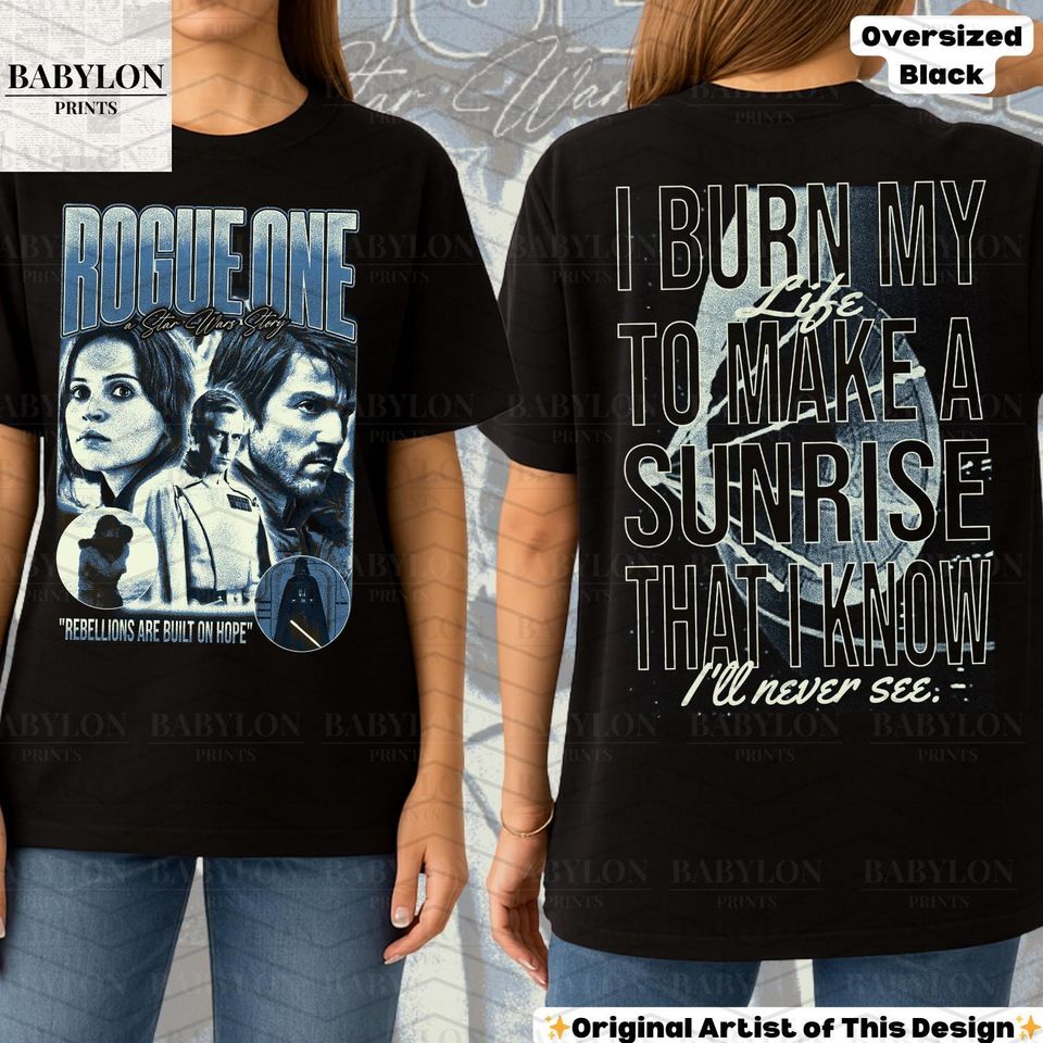 Oversized Star Wars Rogue One Double-Sided T-Shirt with Cassian Andor