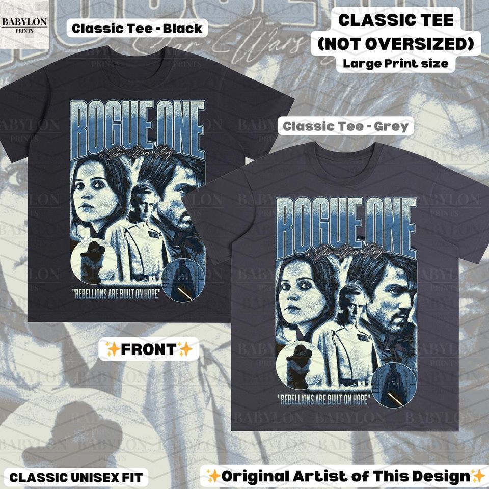 Oversized Star Wars Rogue One Double-Sided T-Shirt with Cassian Andor