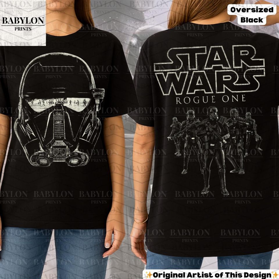 Oversized Star Wars Rogue One T-Shirt, Death Troopers, Rogue One, Andor Show, Scarif