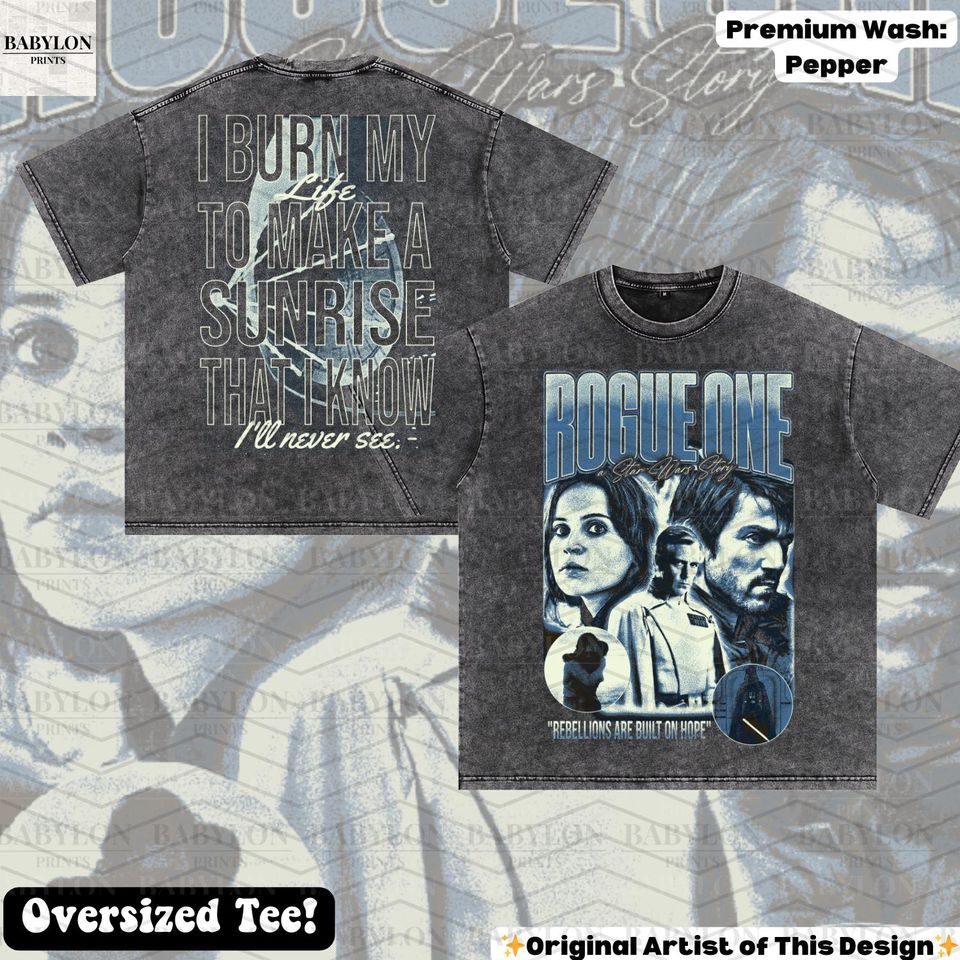 Oversized Star Wars Rogue One Double-Sided T-Shirt with Cassian Andor