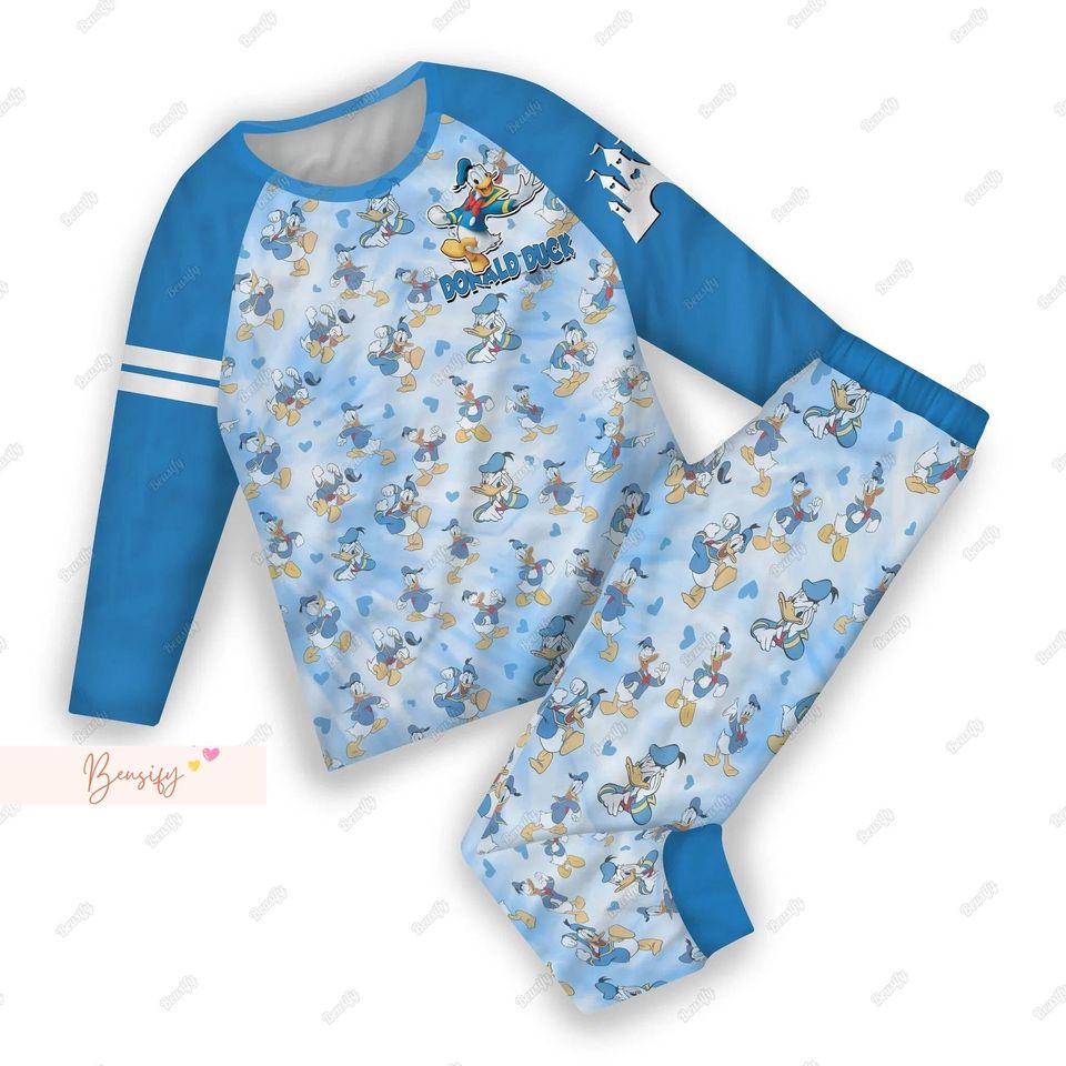 Donald Duck Pajamas Set, Disney Duck Holiday Pajamas