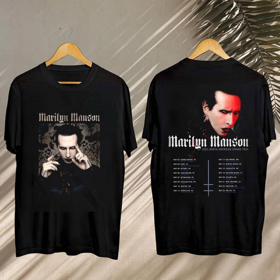 Marilyn Manson Fan Gift, Marilyn Manson Spring Tour 2025 Merch, 2025 Marilyn Manson North American Spring Tour Tee, Marilyn Manson Fan Shirt
