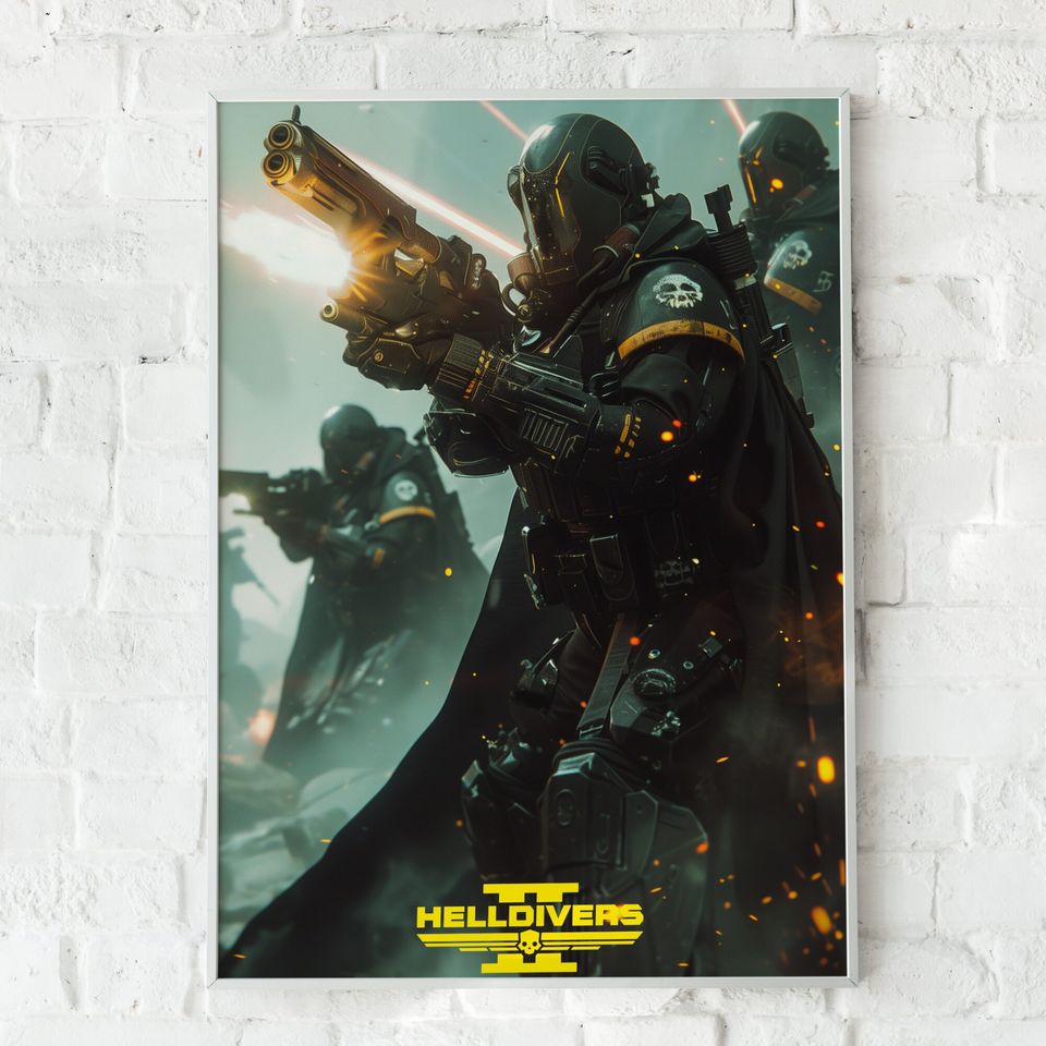 HELLDIVERS 2, Game-Art, Printable, Wandkunst Malerei/Poster