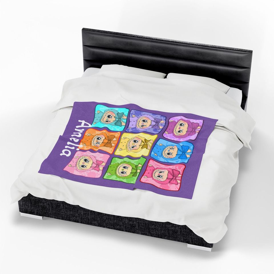 Personalized Labubu Fleece Blanket | Gift For Kid | Back To School Gift