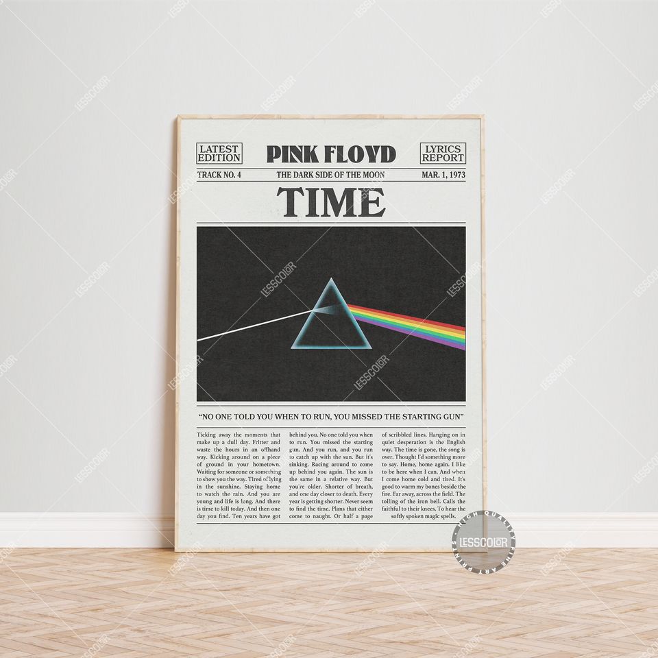 Pink Floyd Retro Poster, Time Poster