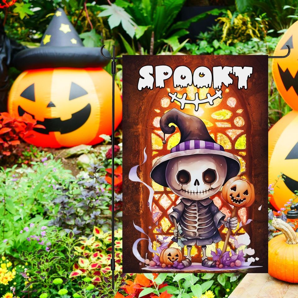 Halloween Garden Flag Sublimation Design-