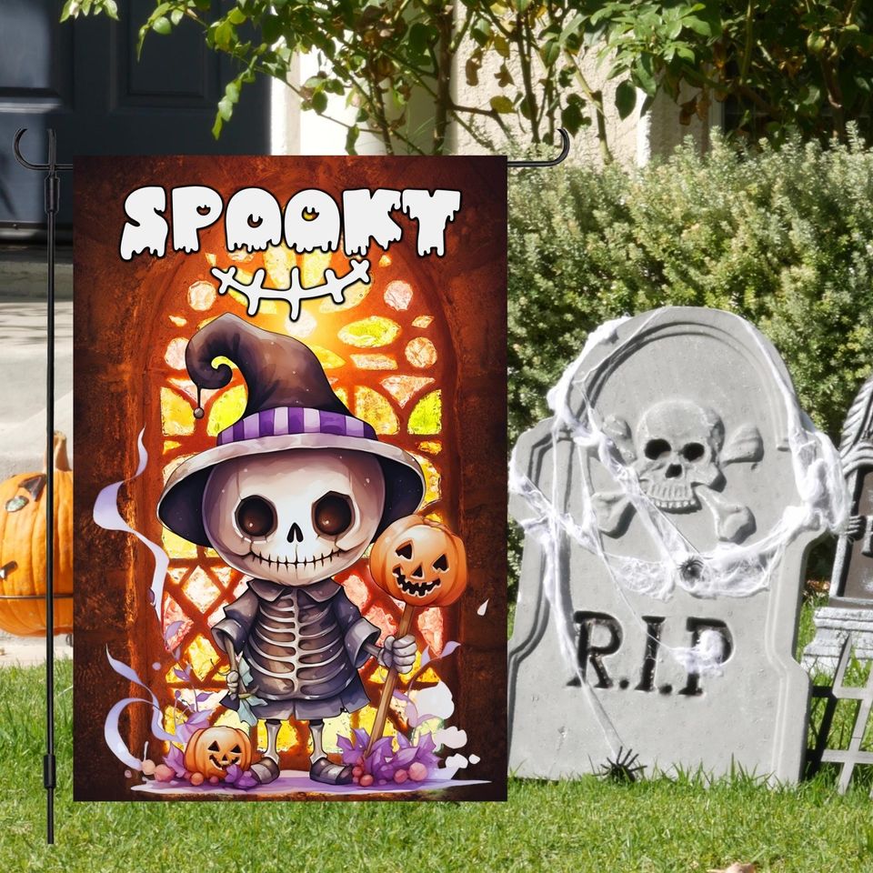 Halloween Garden Flag Sublimation Design-