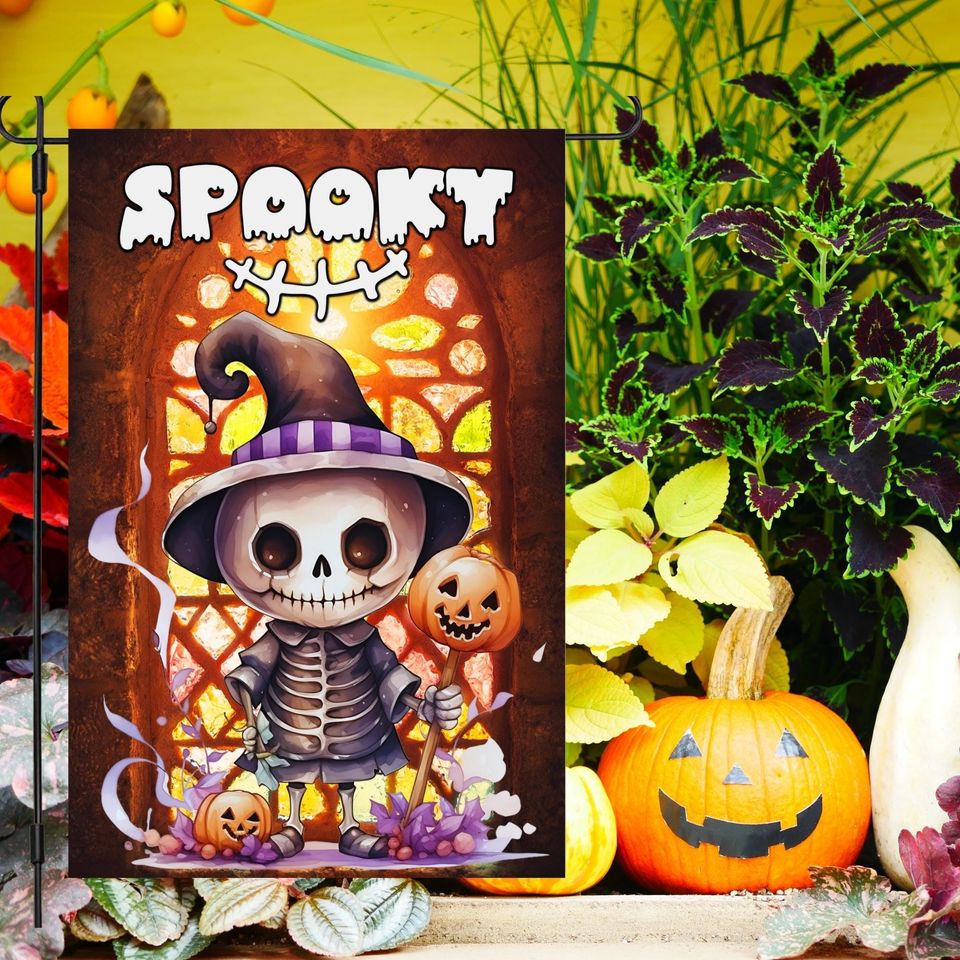 Halloween Garden Flag Sublimation Design-
