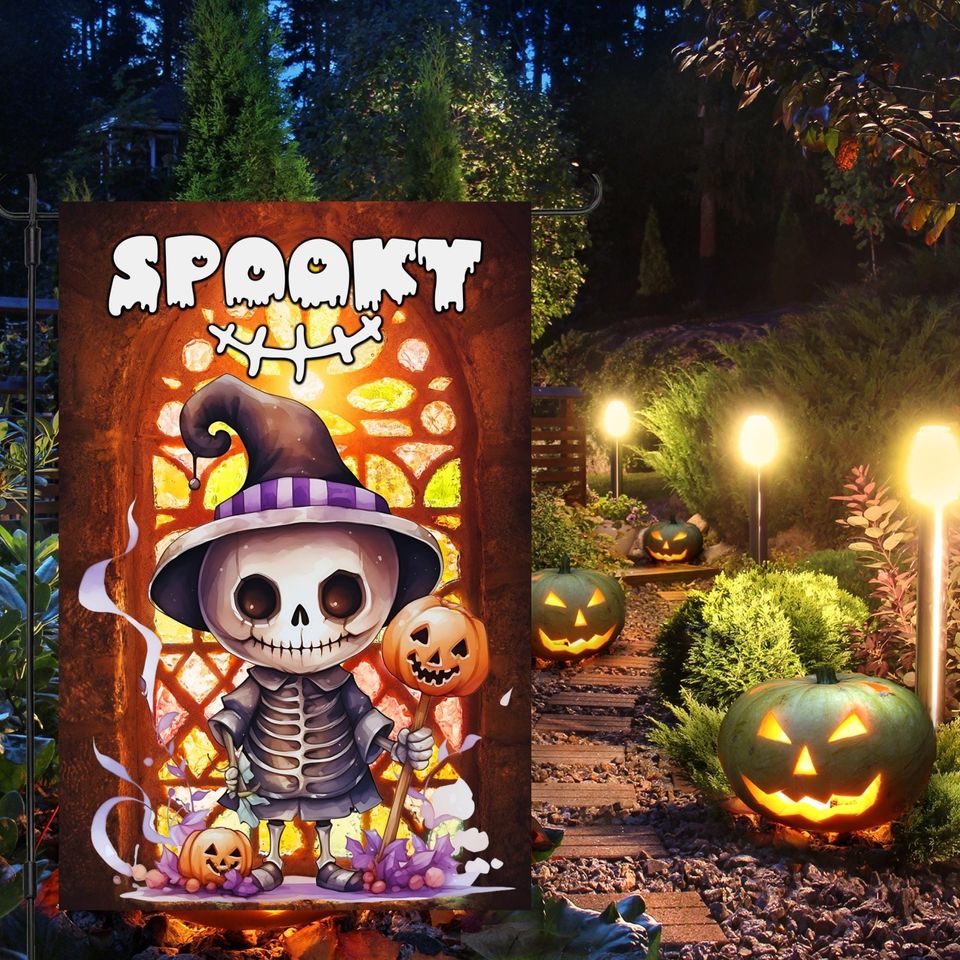 Halloween Garden Flag Sublimation Design-