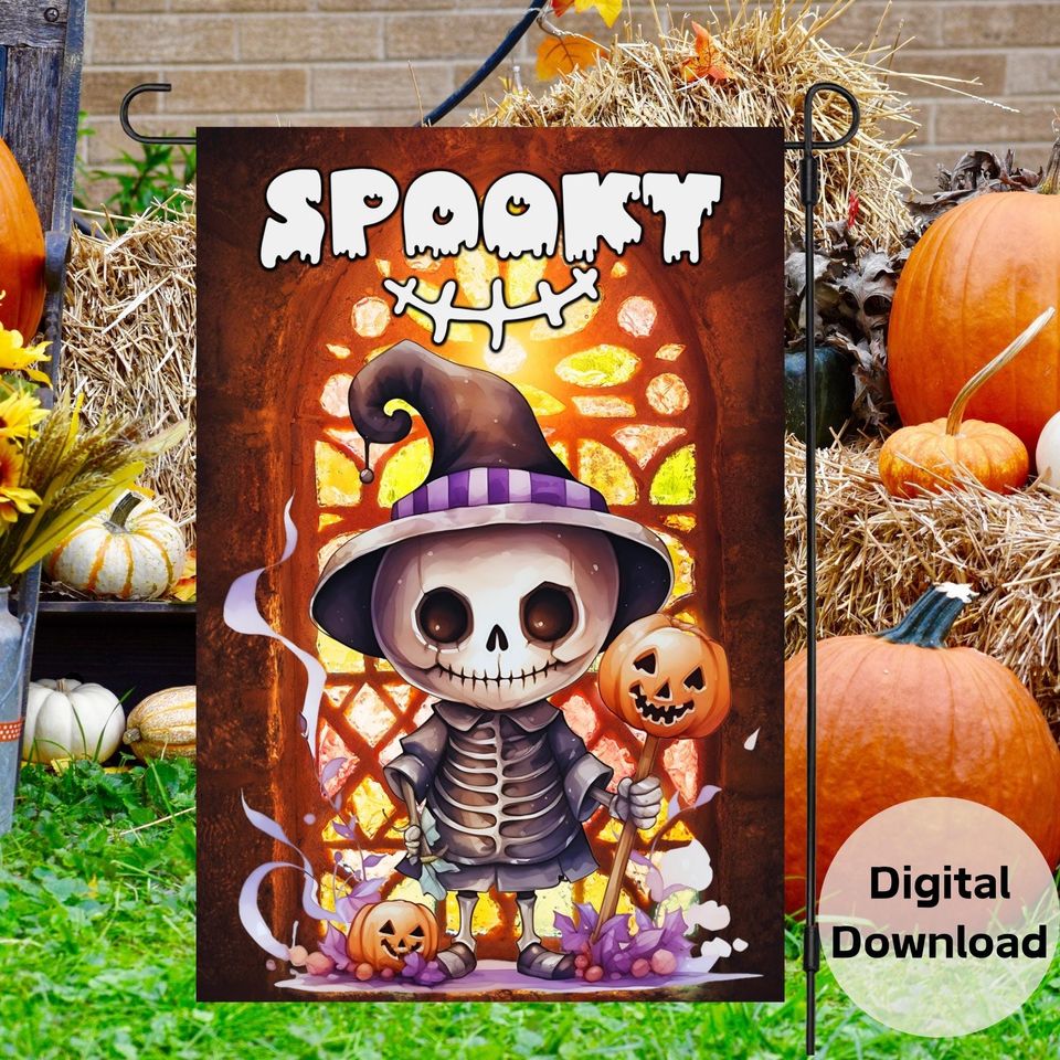 Halloween Garden Flag Sublimation Design-