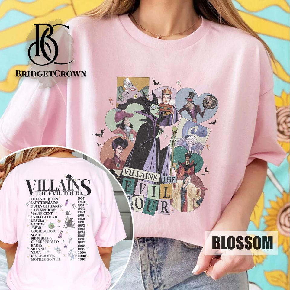 Two-sided Vintage Disney Villains Evil Tour Shirt