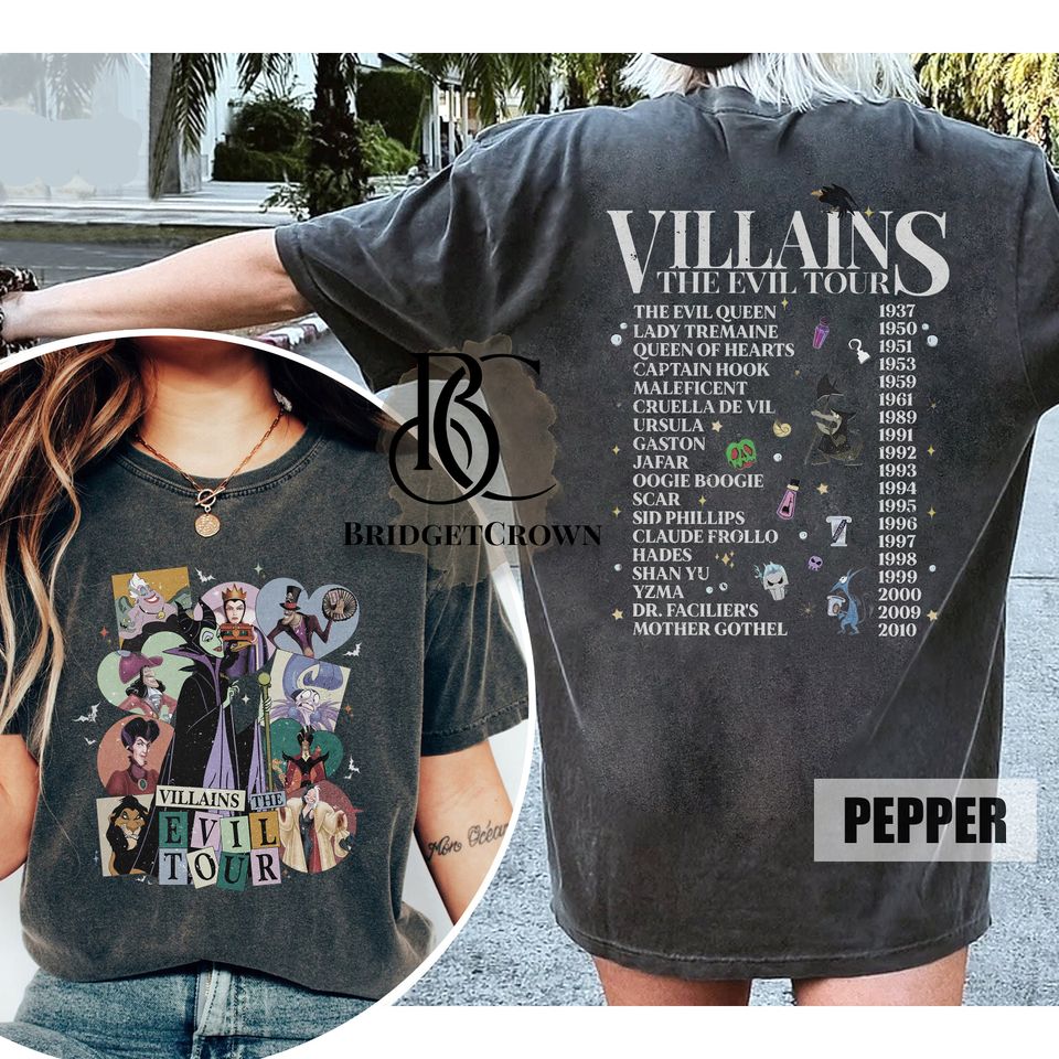 Two-sided Vintage Disney Villains Evil Tour Shirt