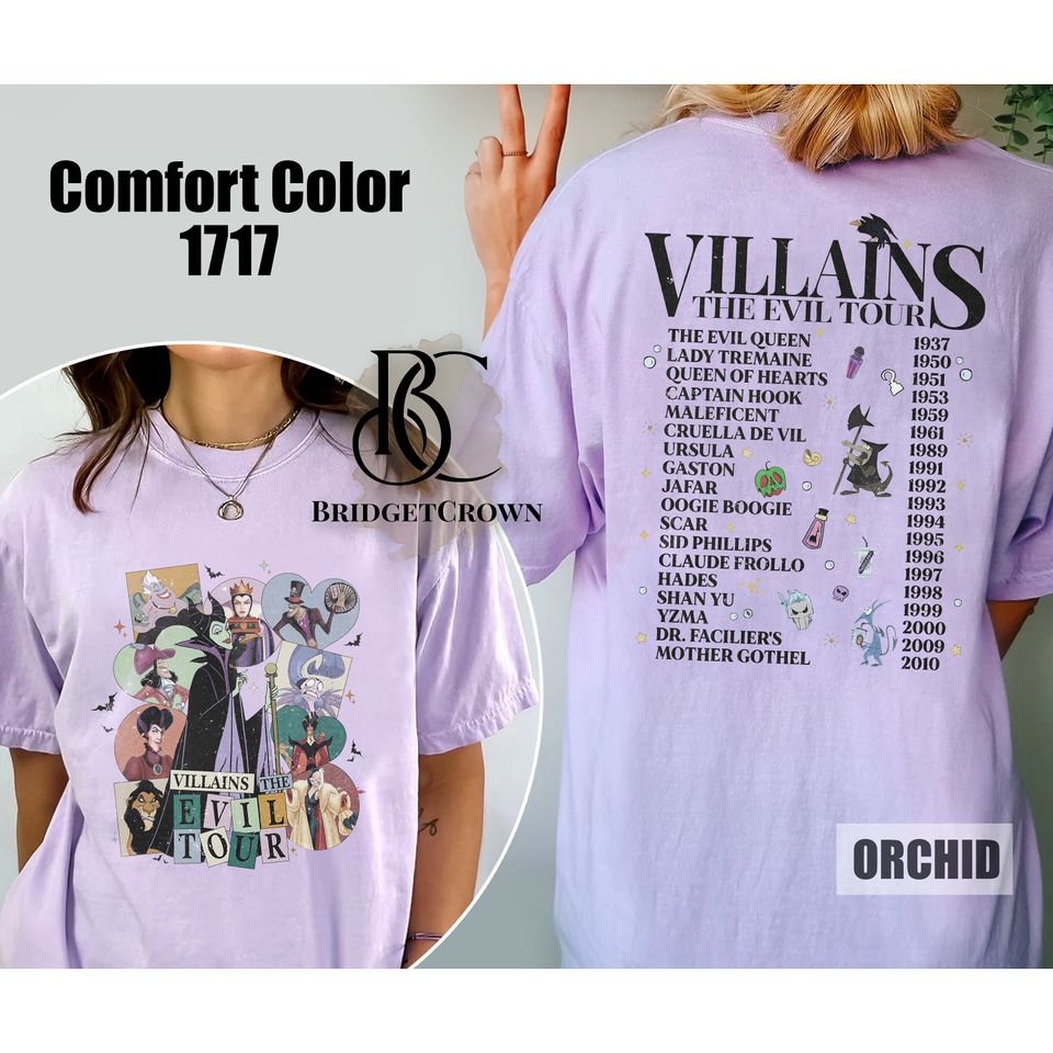 Two-sided Vintage Disney Villains Evil Tour Shirt