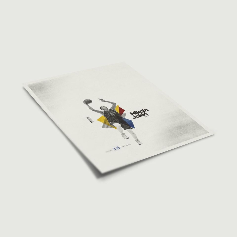 Nikola Jokic Poster Minimalist Basketball Wall Art for Fans