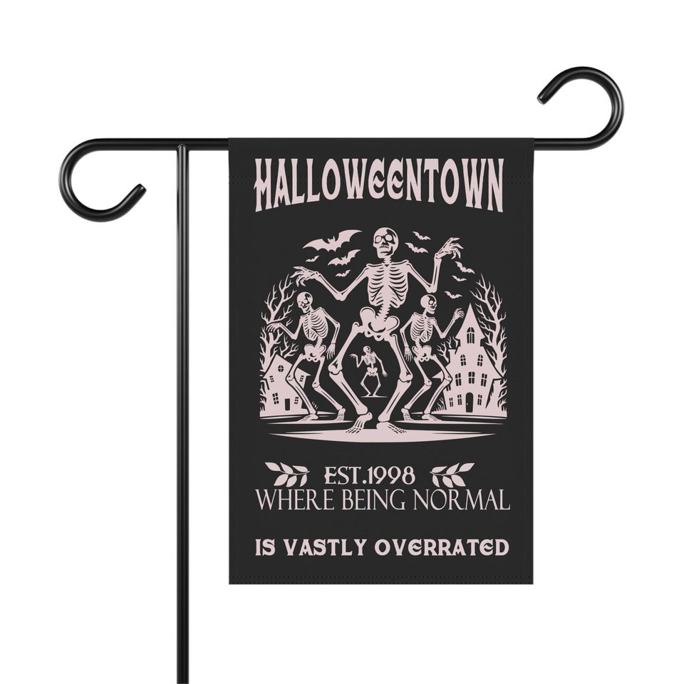 Halloween Garden Flag Skeleton Yard Sign Halloweentown Funny