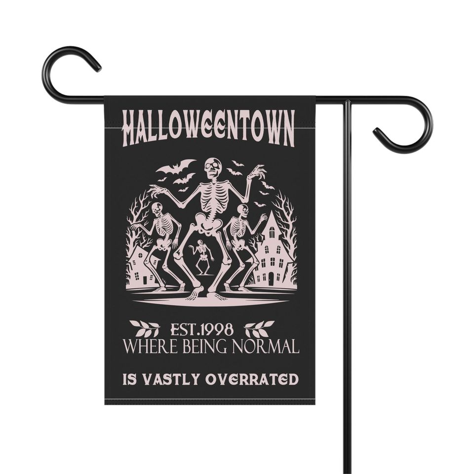 Halloween Garden Flag Skeleton Yard Sign Halloweentown Funny