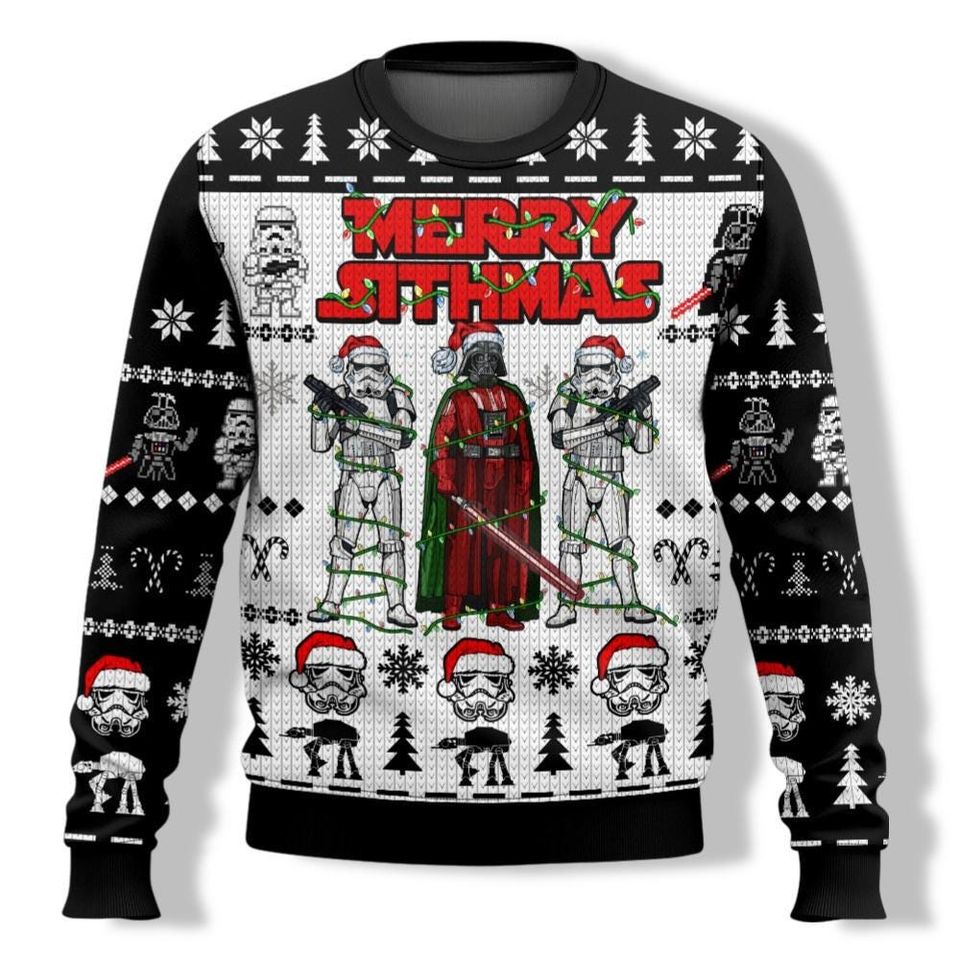 Darth Vader Stormtrooper Christmas Sweater, Disney Star Wars Ugly Sweater