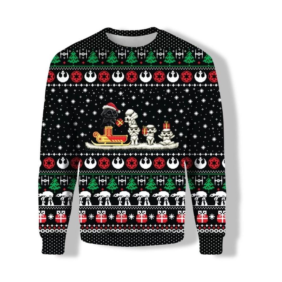 Darth Vader Stormtrooper Christmas Sweater, Disney Star Wars Ugly Sweater