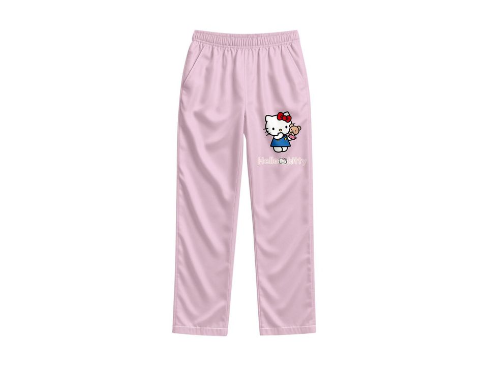 Pink Hello Kitty Pajama Set with Stripes