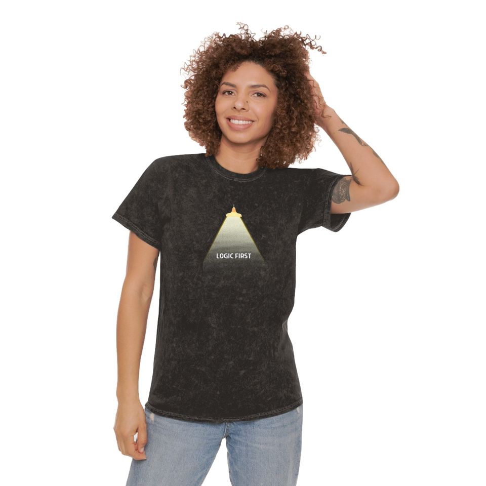 Unisex Logic First with Spotlighting - 100% Cotton Unisex Mineral Wash T-Shirt