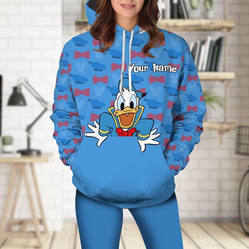 Donald Duck Hoodie Legging, Personalized Gift For Mom, Intermational Women's Day Gift, Mother's Day Gift, Gift For Women