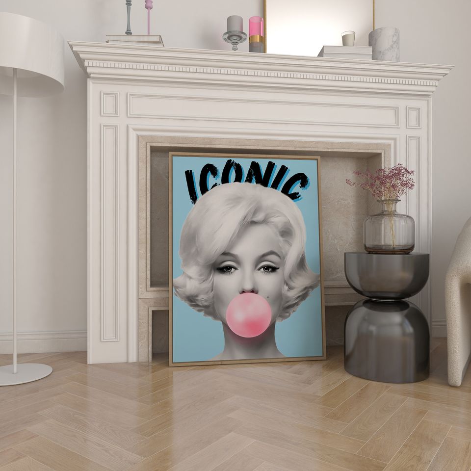 Marilyn Monroe Bubble Gum ,Fashion Print Logo