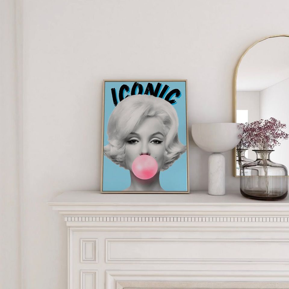 Marilyn Monroe Bubble Gum ,Fashion Print Logo