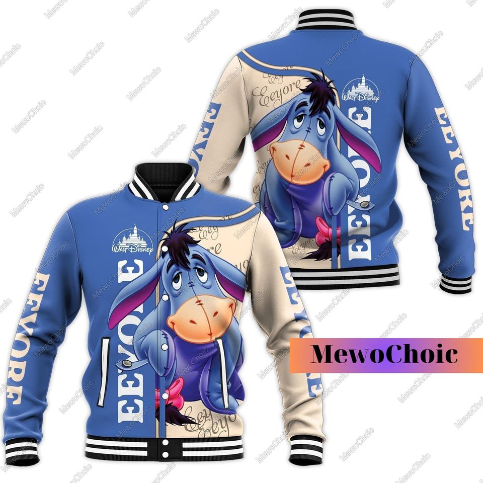 Eeyore Baseball Jacket, Disney Eeyore Shirt, Winnie The Pooh Jacket