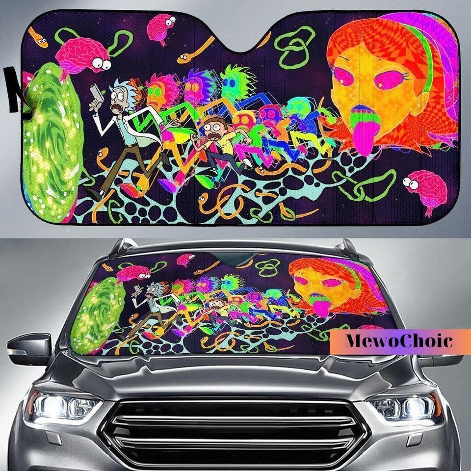Rick And Rickandmorty Car Sunshade, Sun Visor Car, Car Windshield