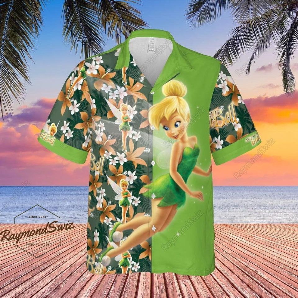 Tinker Bell Hawaiian Shirt, Disney Princess Vacation Shirt