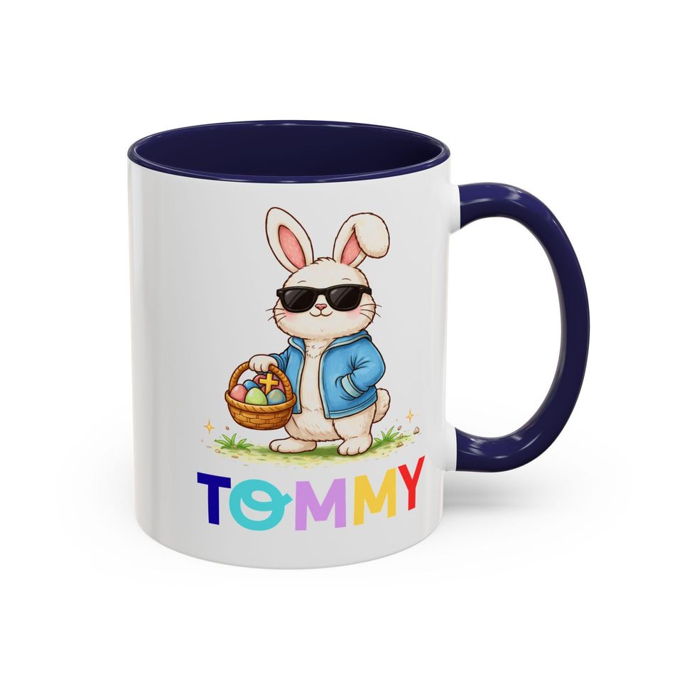 Personalized Easter Kids mug, Custom Bunny, Kids Easter mug, Cute Bunny gift