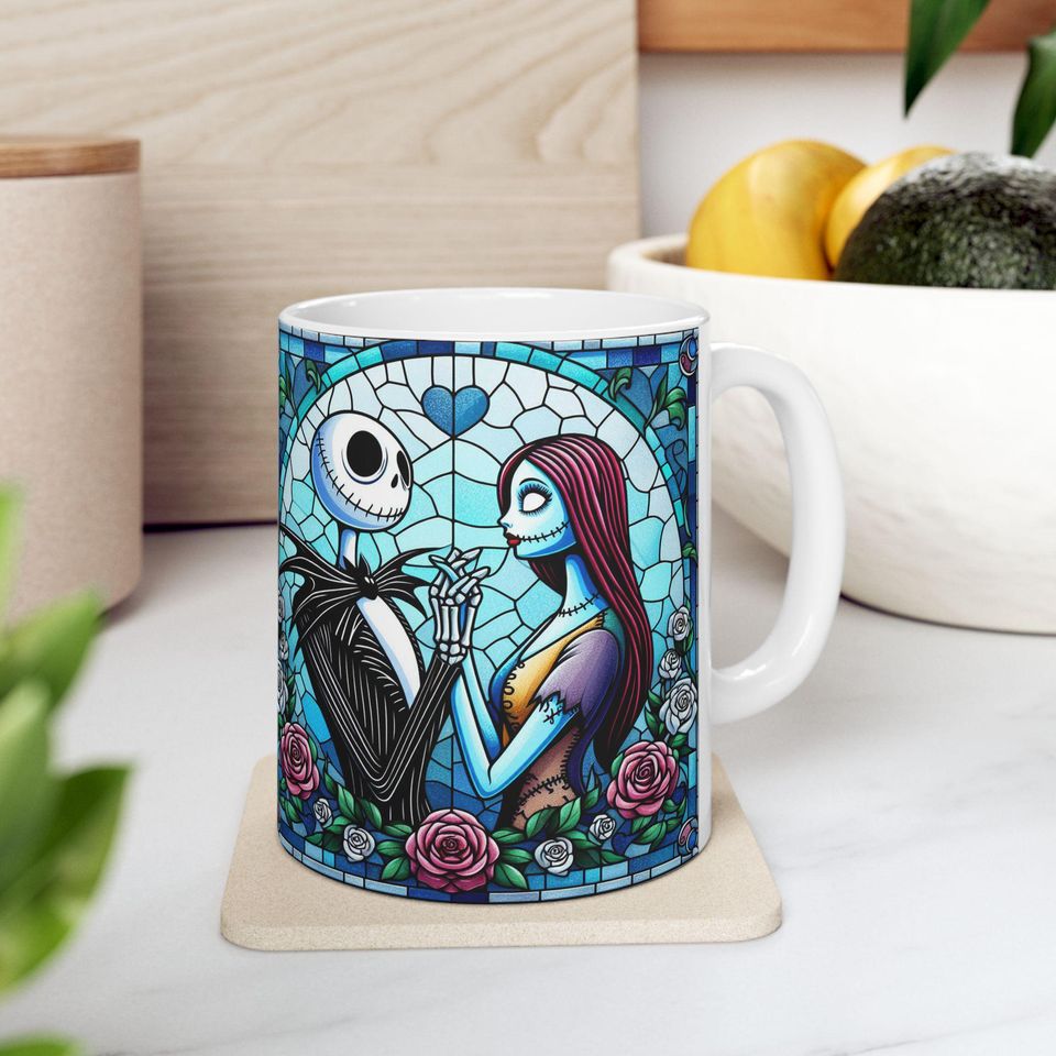 Nightmare Before Christmas Jack and Sally Halloween Coffee Mug