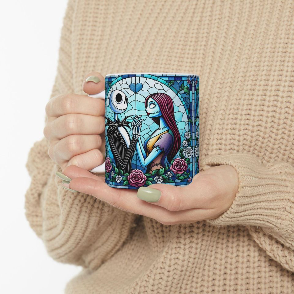 Nightmare Before Christmas Jack and Sally Halloween Coffee Mug