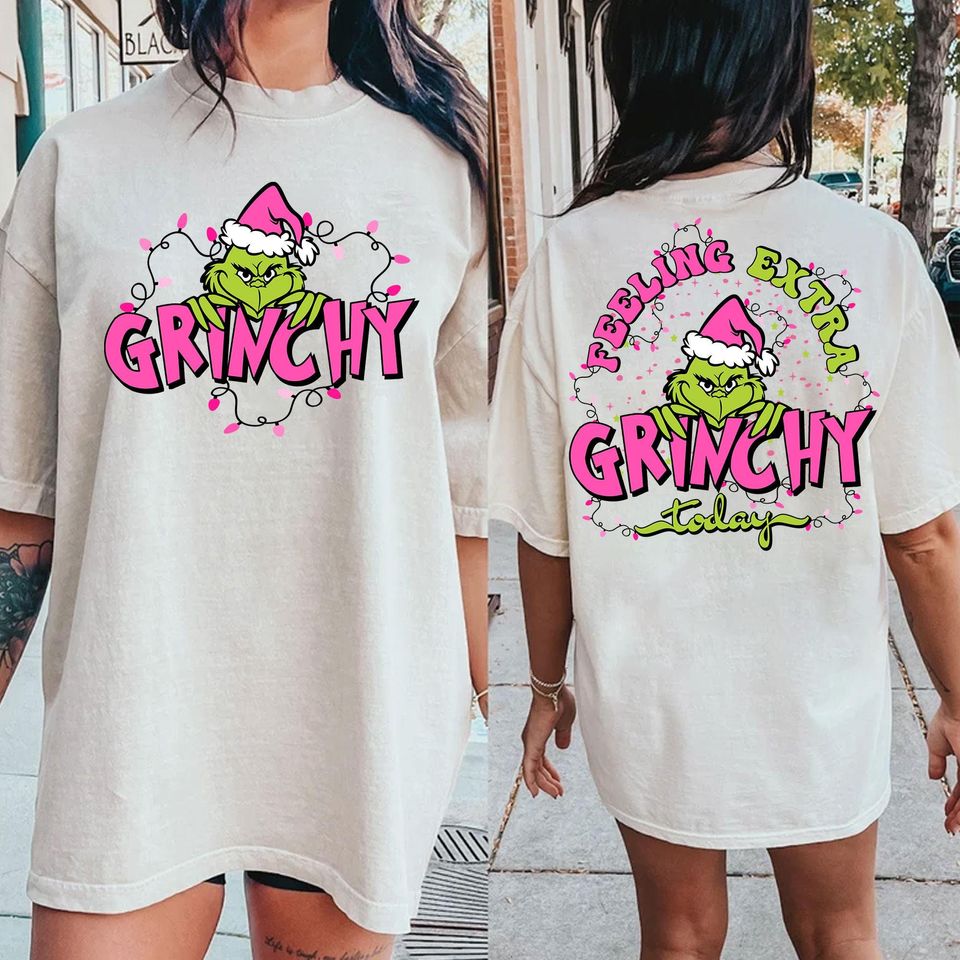 Pink Feeling Extra Grincy Today Sweatshirt, Pink Christmas Sweatshirt