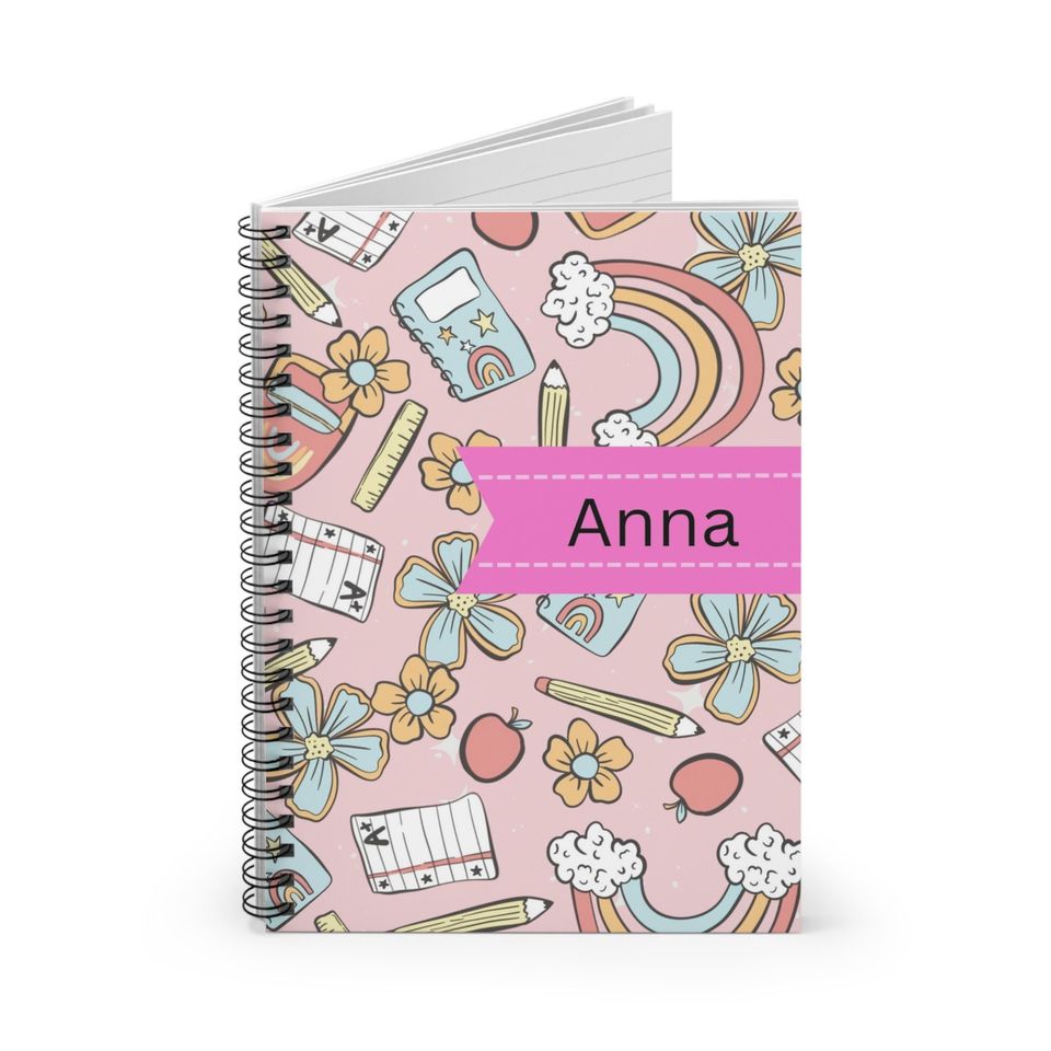 School Supplies Back to School Rainbow Notebook Girl Personalized Rainbow Notebook Birthday gift girls, First Day of School,School notebook