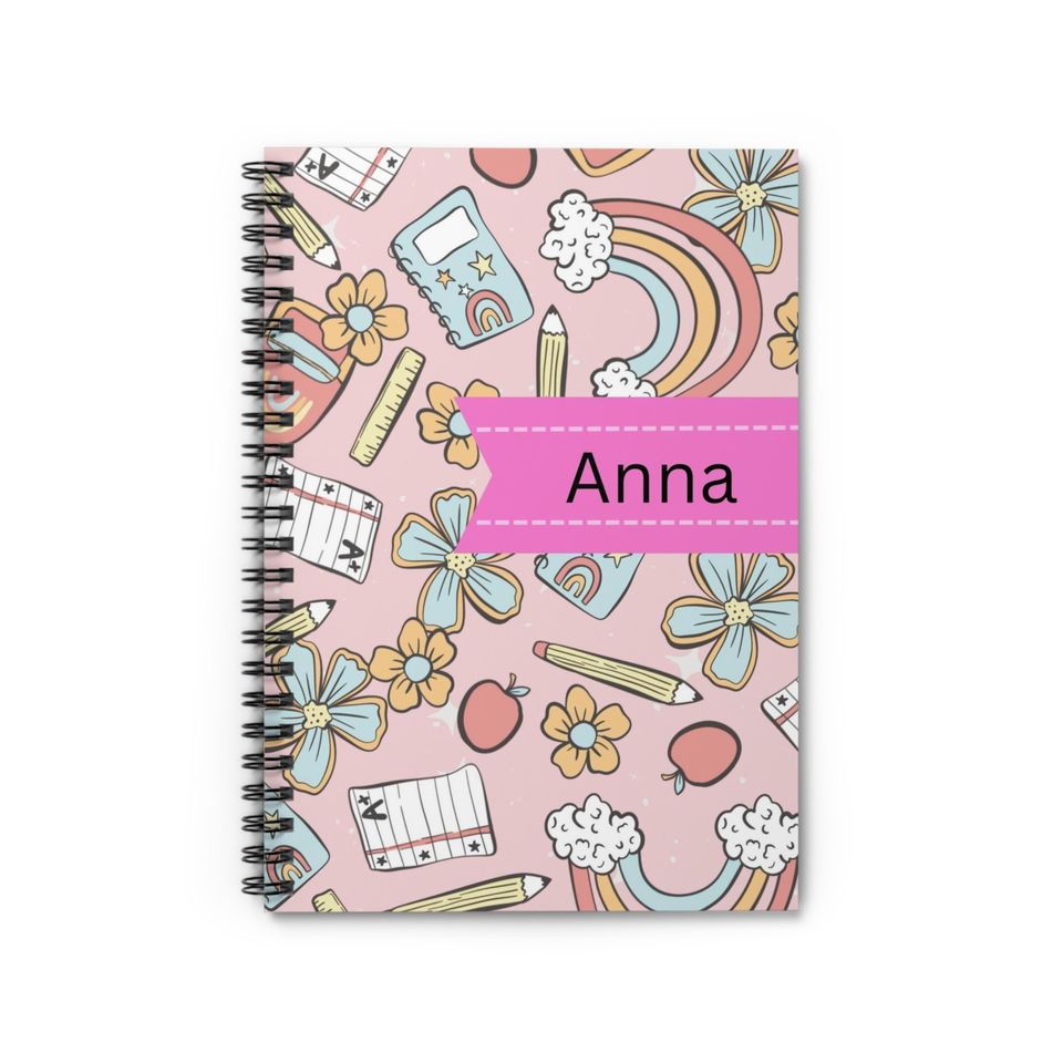 School Supplies Back to School Rainbow Notebook Girl Personalized Rainbow Notebook Birthday gift girls, First Day of School,School notebook