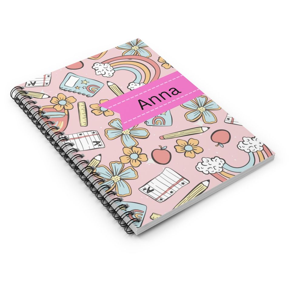School Supplies Back to School Rainbow Notebook Girl Personalized Rainbow Notebook Birthday gift girls, First Day of School,School notebook
