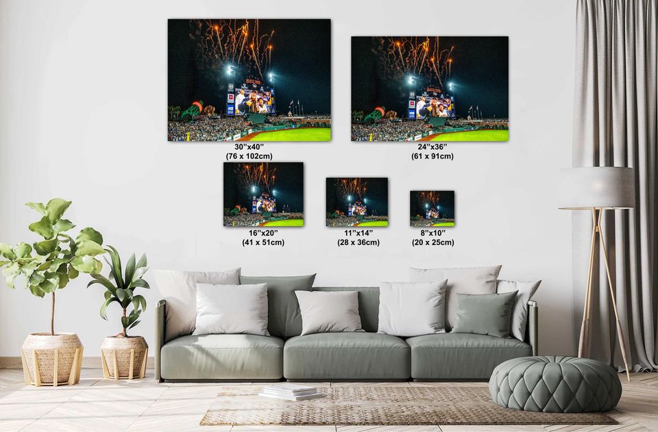 Giants Dodgers Victory Photo Print: Oracle Park Baseball Fireworks