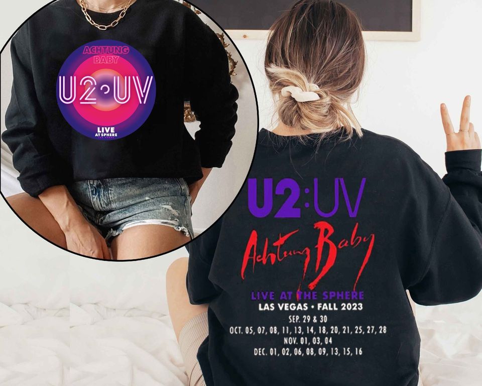 U2 Las Vegas 2 side shirt, U2 Ultraviolet Sphere 2024