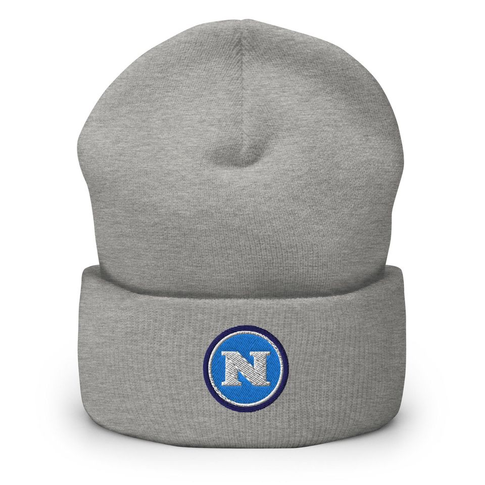 Napoli Embroidered Cuffed Knitted Beanie Soccer Hat