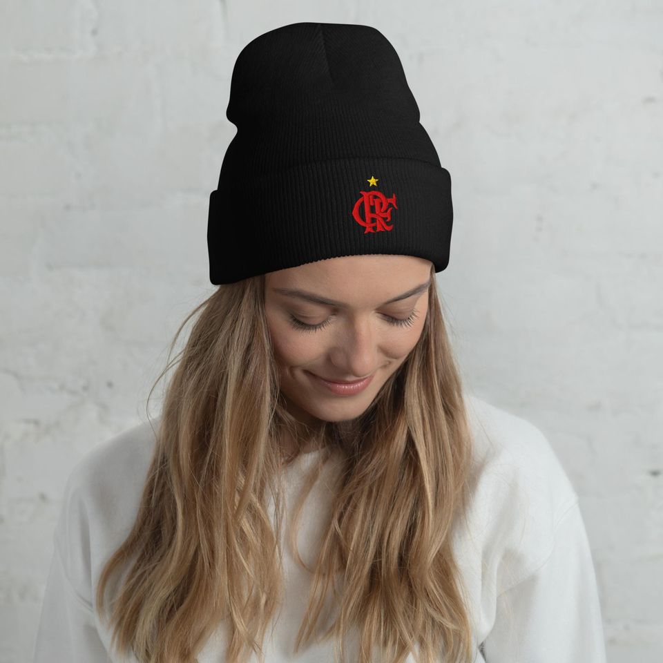 Flamengo Embroidered Knitted Cuffed Beanie Soccer Hat