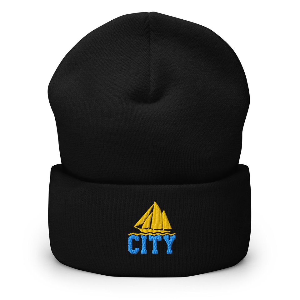 Manchester Minimalist Embroidered Cuffed Beanie Soccer Hat