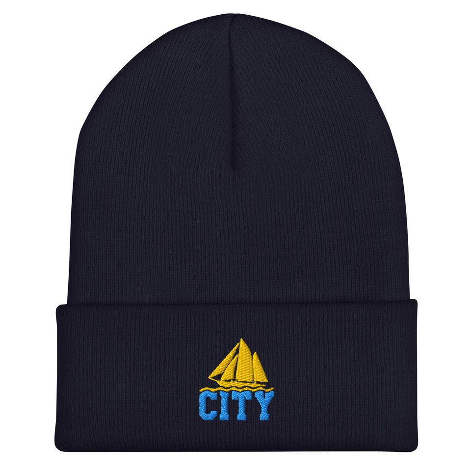 Manchester Minimalist Embroidered Cuffed Beanie Soccer Hat